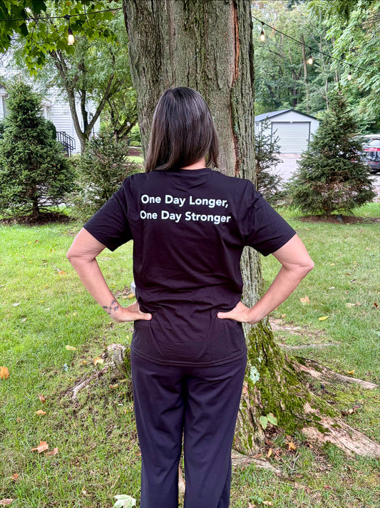 'One Day Stronger' Black T-Shirt